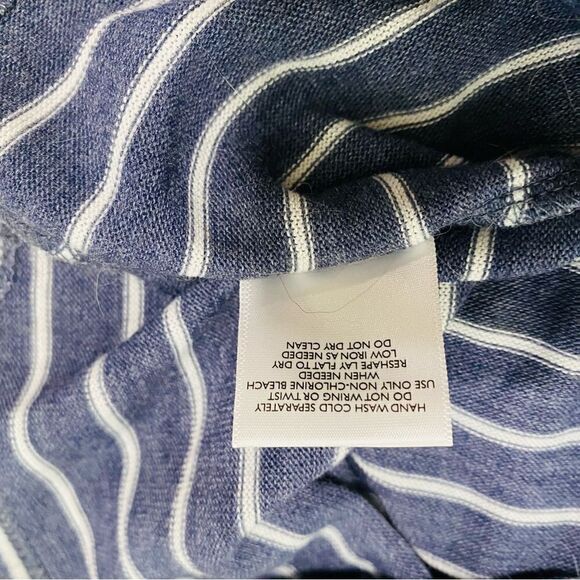 Modcloth Women's Blue White Striped Peplum Knit Top Size S - Picture 6 of 6